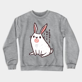 Cute Antisocial Bunny With Bubble Gum That Hates People Crewneck Sweatshirt